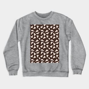 Paper Planes Pattern | White Brown Crewneck Sweatshirt